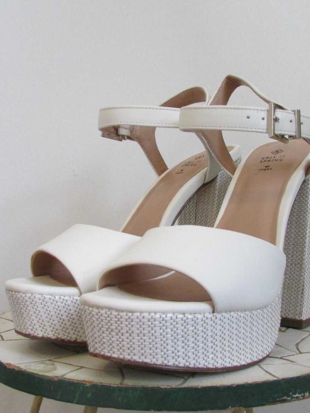 Call it Spring White Block Sandals - Picture 6 of 7